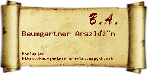 Baumgartner Arszlán névjegykártya